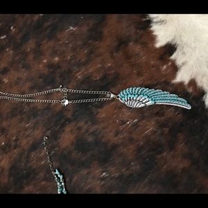 Silver and turquoise western necklace